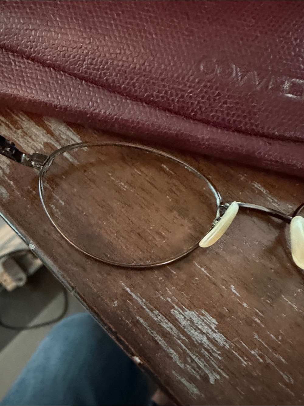 Oliver Peoples OP553 copper colored Round Metal Eyeglasses with vintage red case - Picture 7 of 16